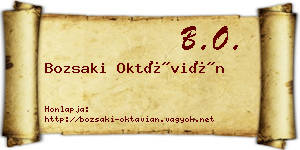 Bozsaki Oktávián névjegykártya